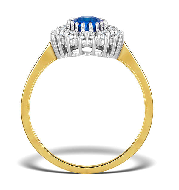 Diamond Tanzanite 7 x 5 mm And Diamond 9K Gold Ring