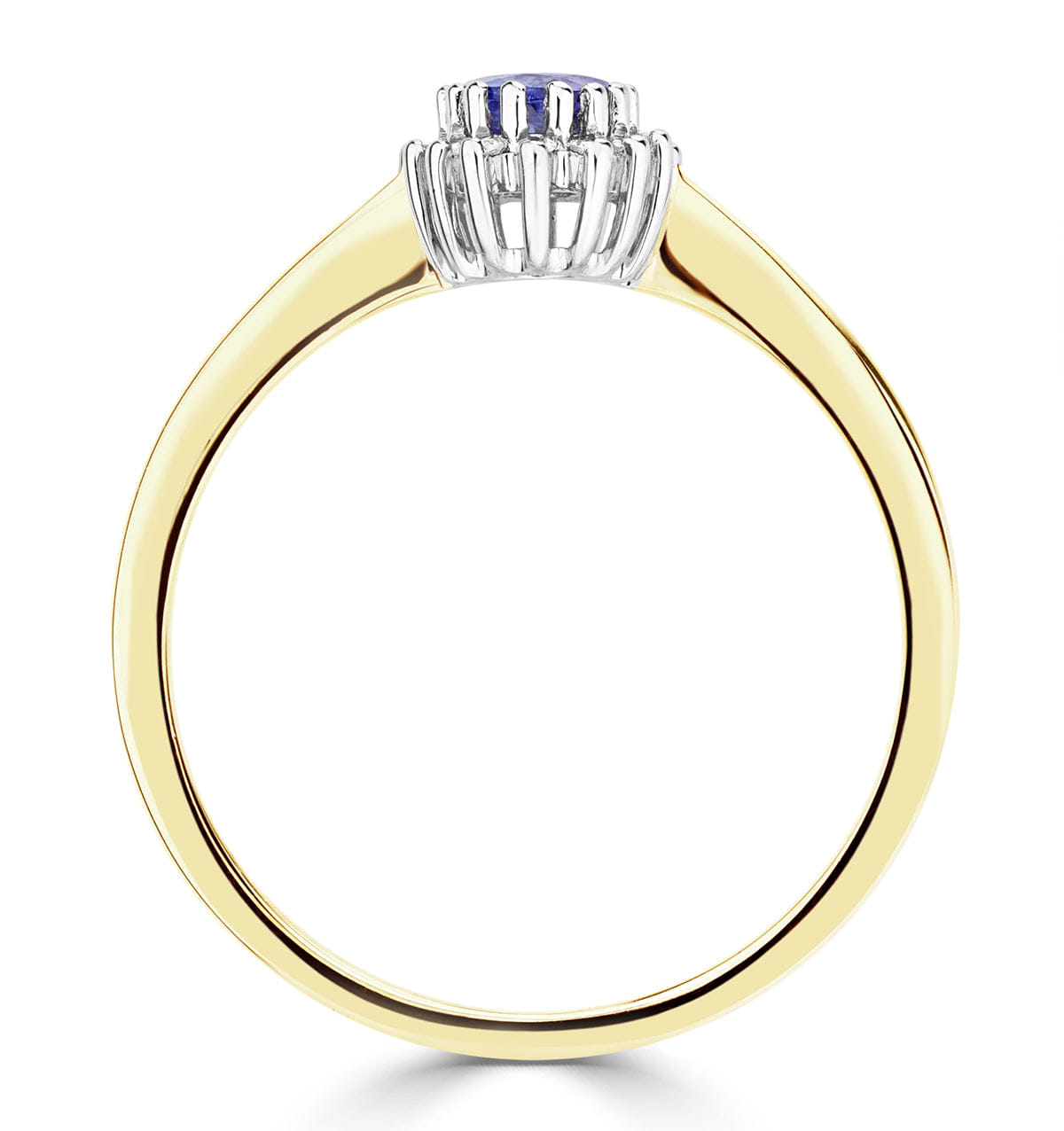 Diamond Tanzanite 6 x 4 mm And Diamond 18K Gold Ring