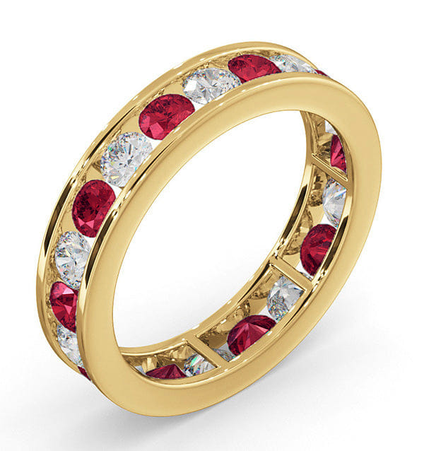 RING ETERNITY RING RAE DIAMONDS H/SI AND RUBY 1.80CT - 18K GOLD