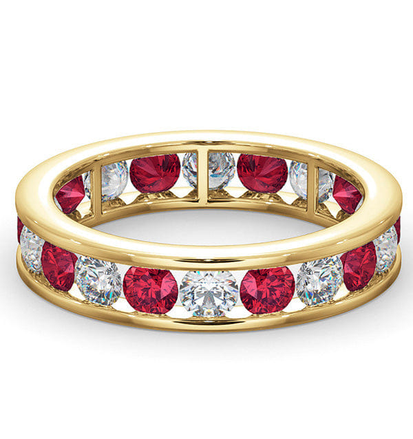 RING ETERNITY RING RAE DIAMONDS H/SI AND RUBY 1.80CT - 18K GOLD