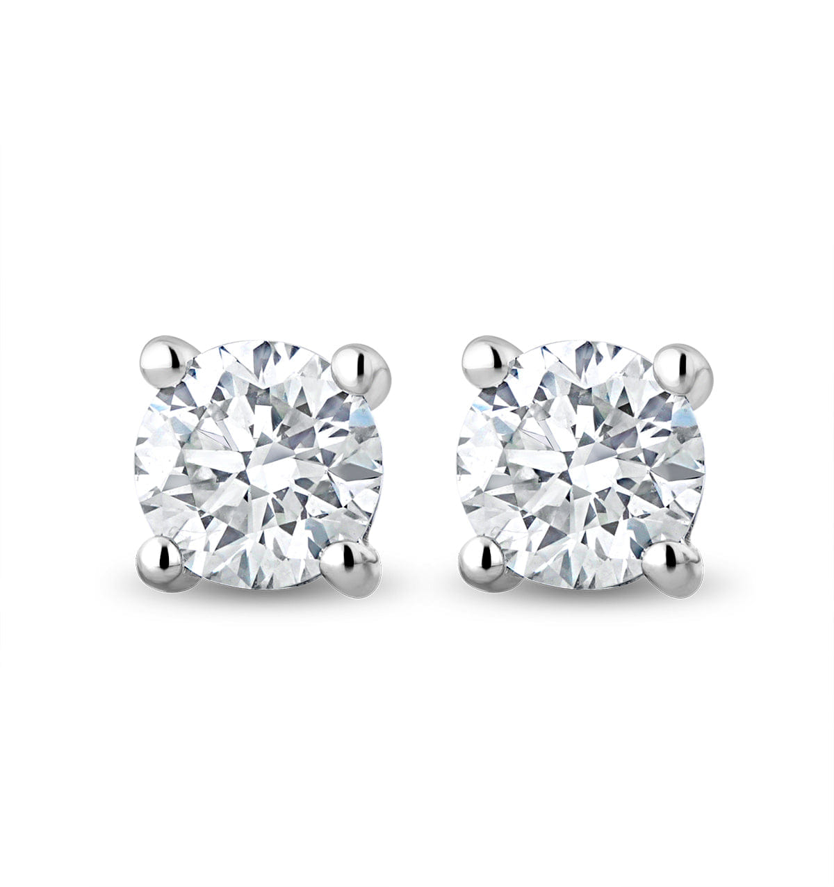 Diamond 0.50ct Round Cut Lab Diamond Stud Earrings in Sterling Silver