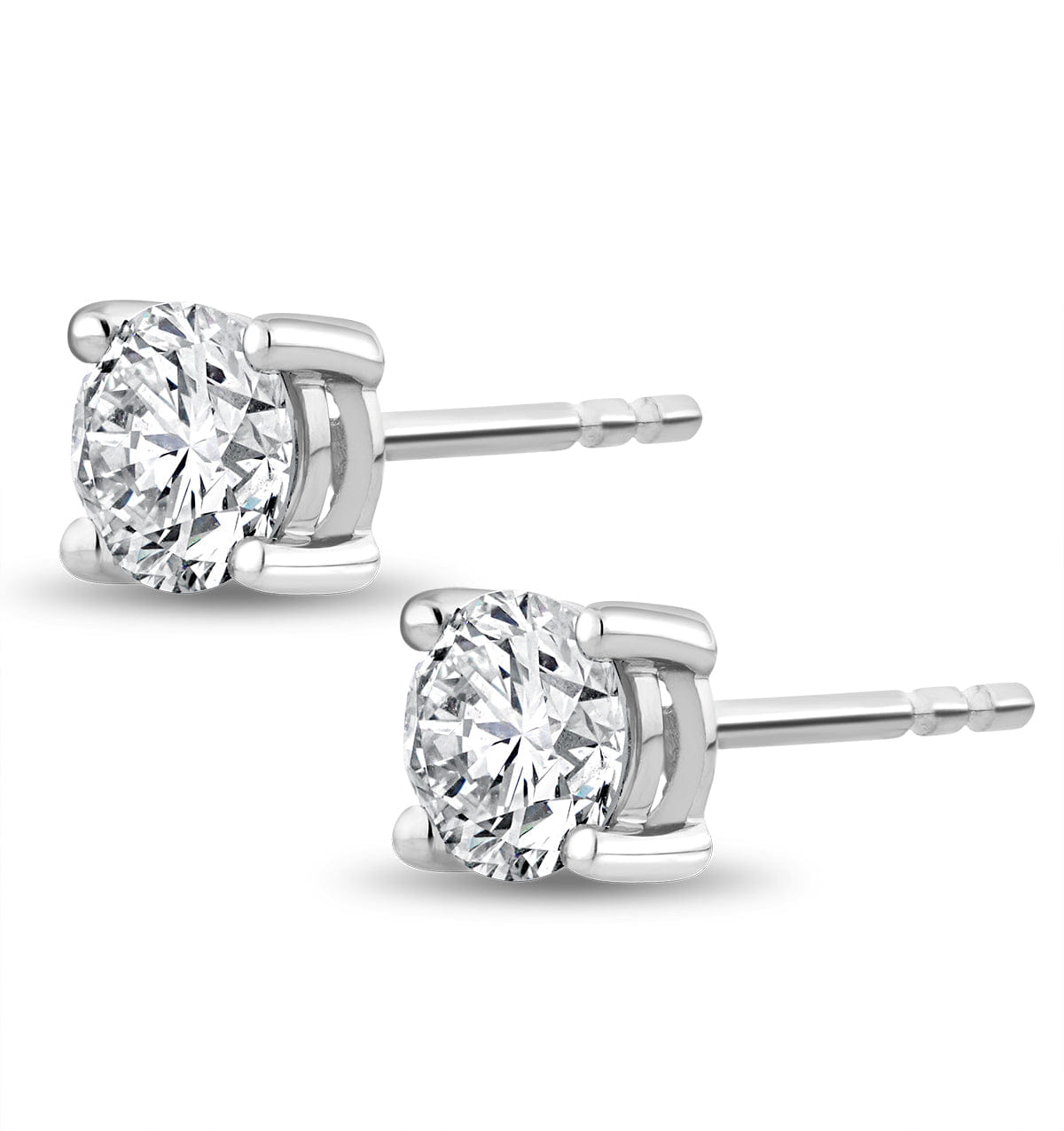 Diamond 0.50ct Round Cut Lab Diamond Stud Earrings in Sterling Silver