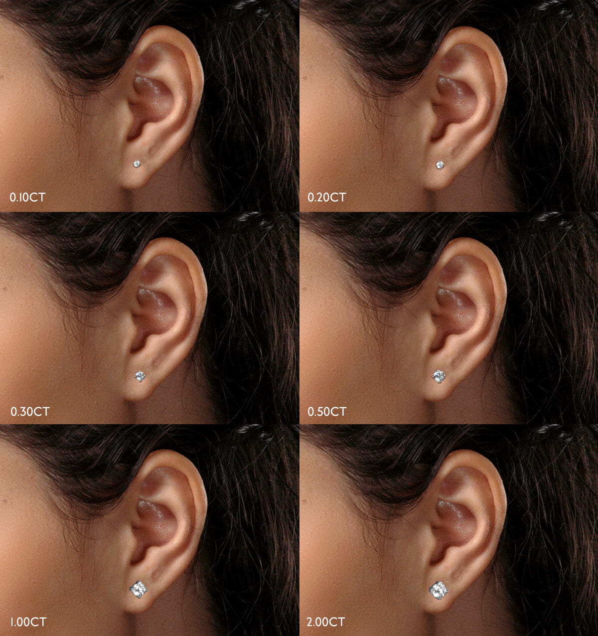 Diamond 0.50ct Round Cut Lab Diamond Stud Earrings in Sterling Silver