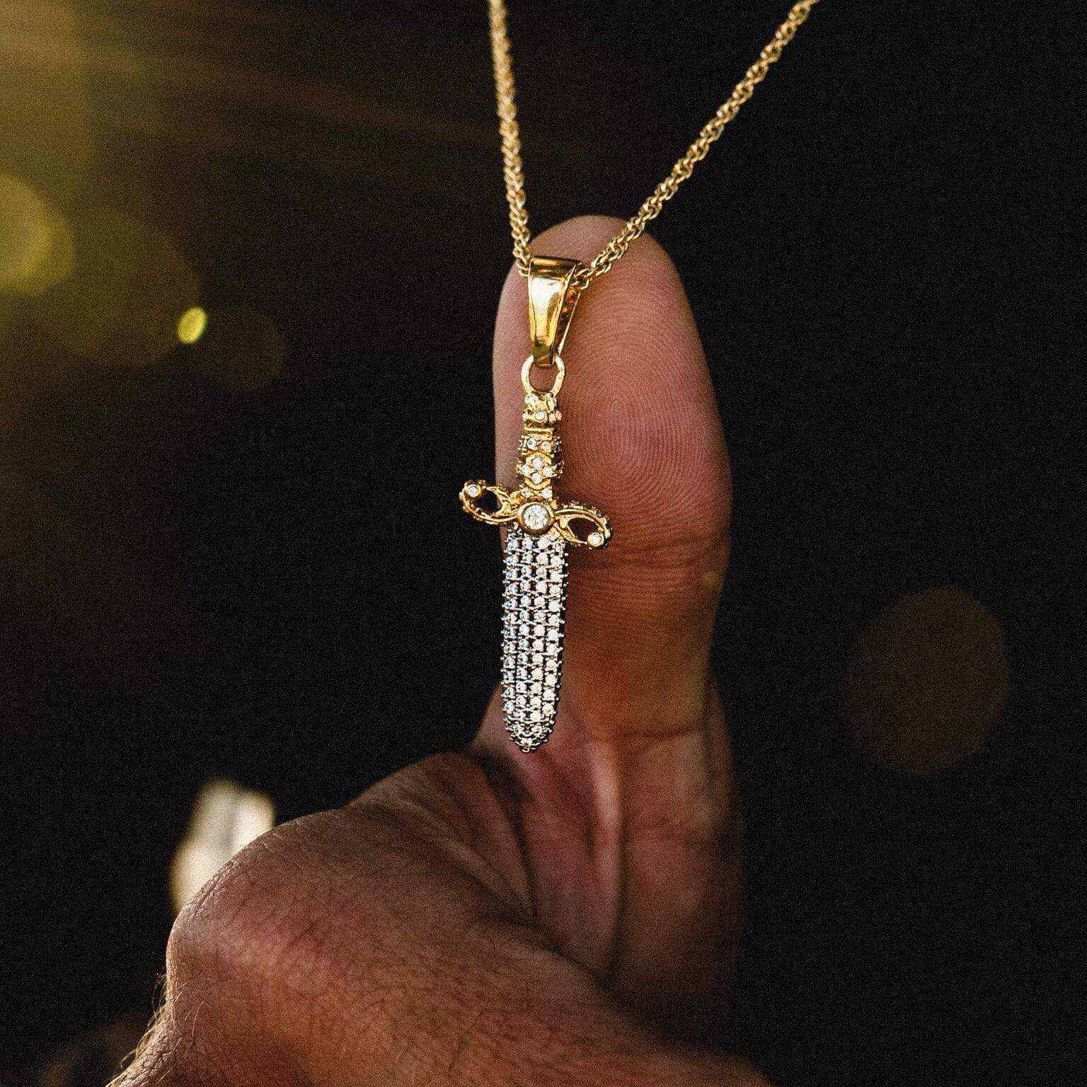 GLD Men Iced Knife Pendant