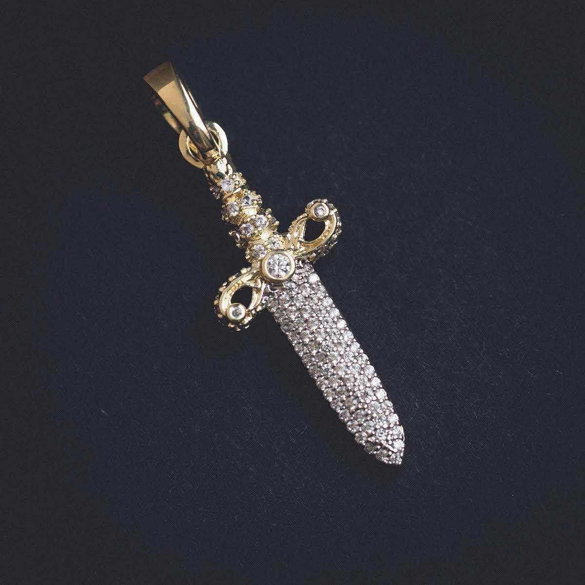 GLD Men Iced Knife Pendant