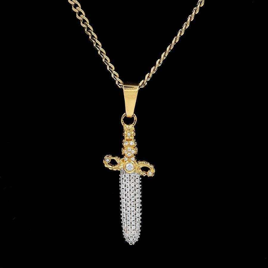 GLD Men Iced Knife Pendant
