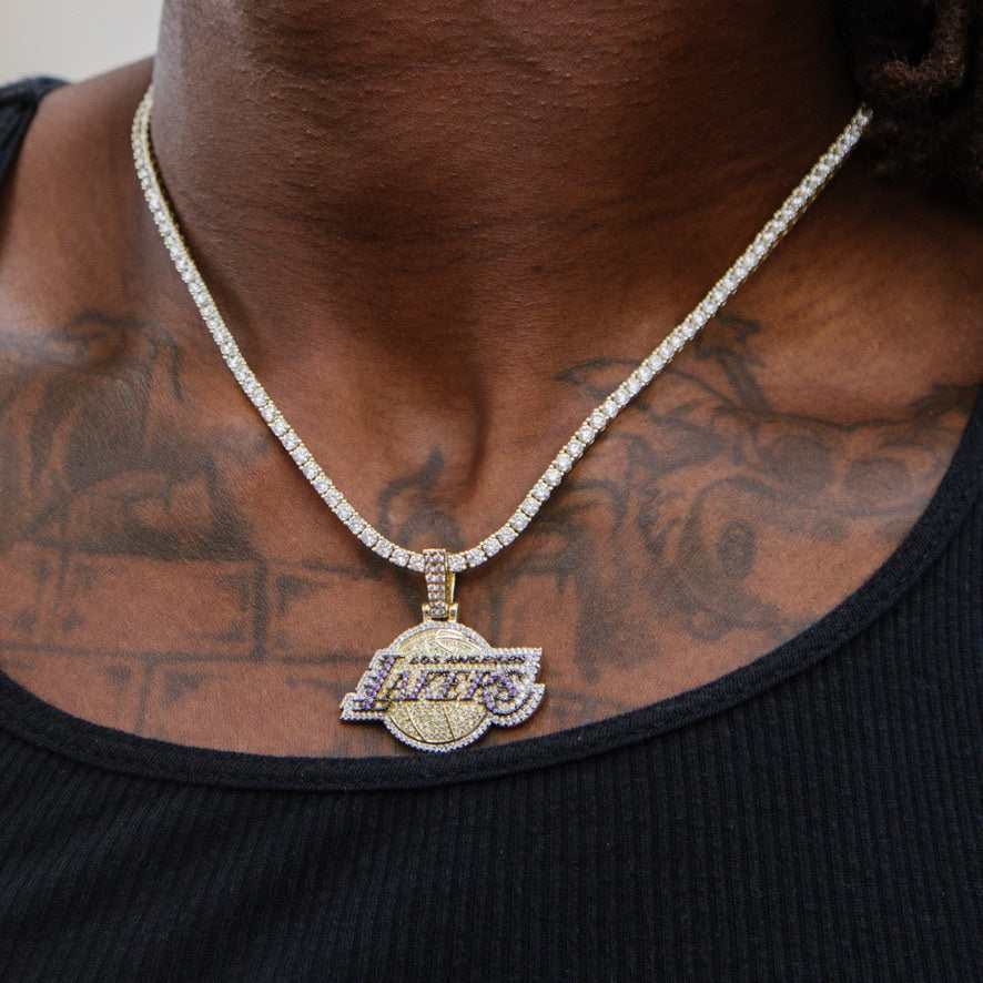 GLD Men Los Angeles Lakers Official NBA Logo Pendant