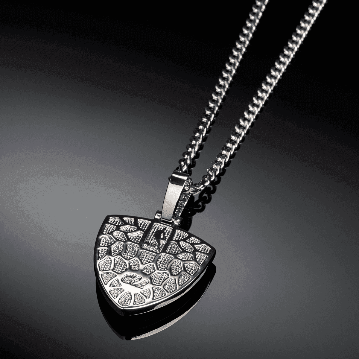 GLD Men Brooklyn Nets Official NBA Logo Pendant in White Gold