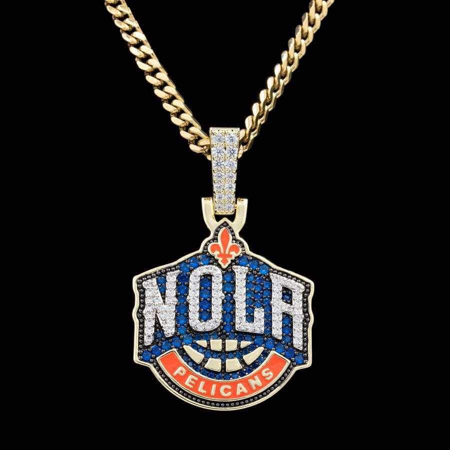 GLD Men New Orleans Pelicans Official NBA Logo Pendant