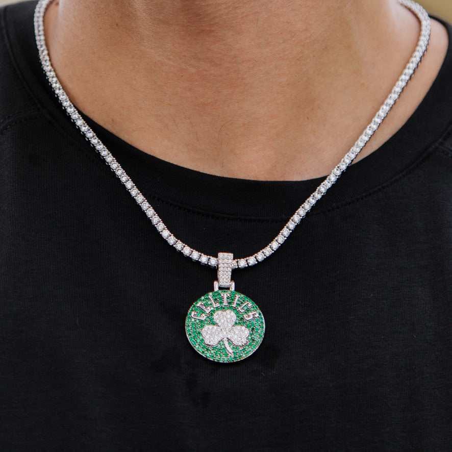 GLD Men Boston Celtics Official NBA Logo Pendant