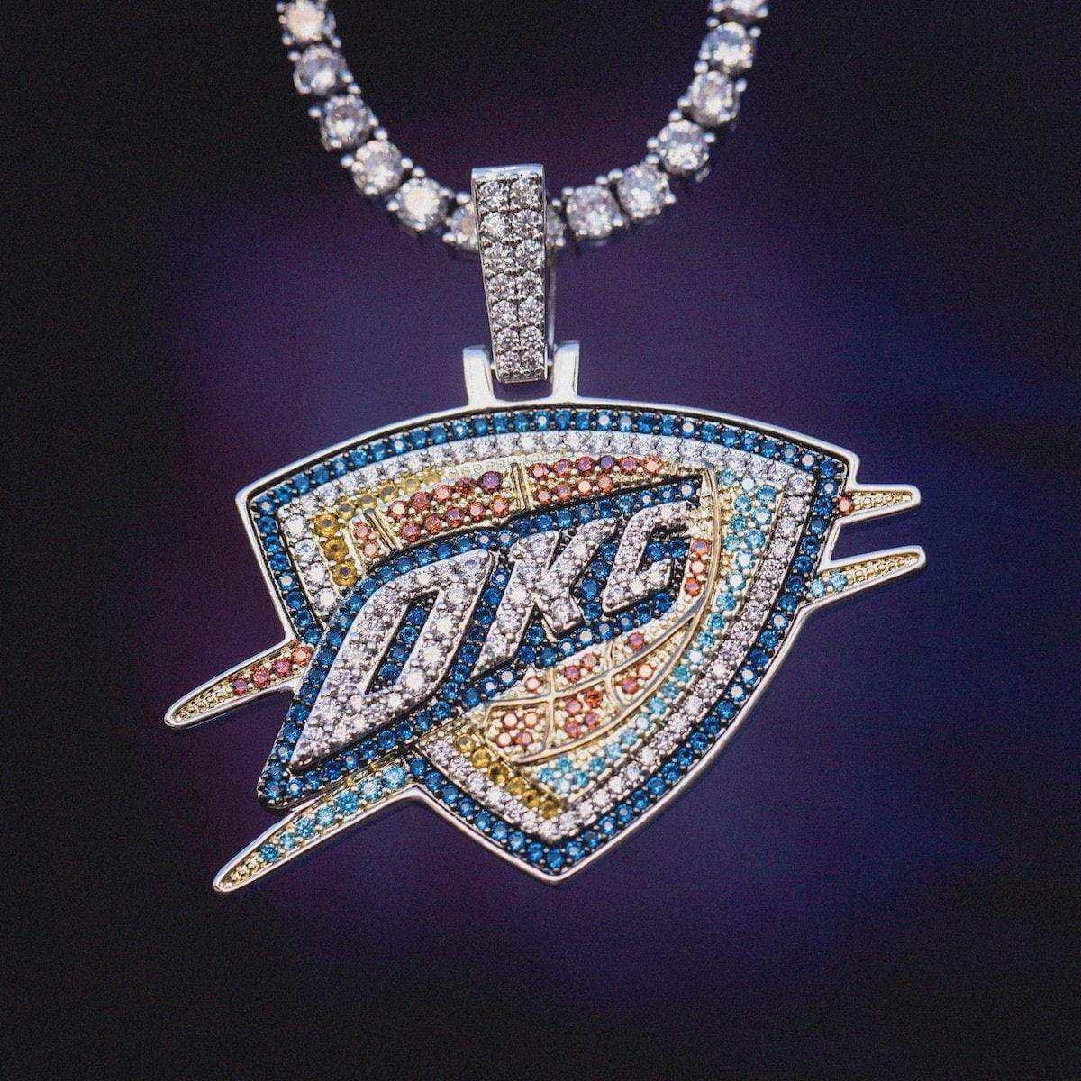 GLD Men Oklahoma City Thunder OKC Official NBA Logo Pendant