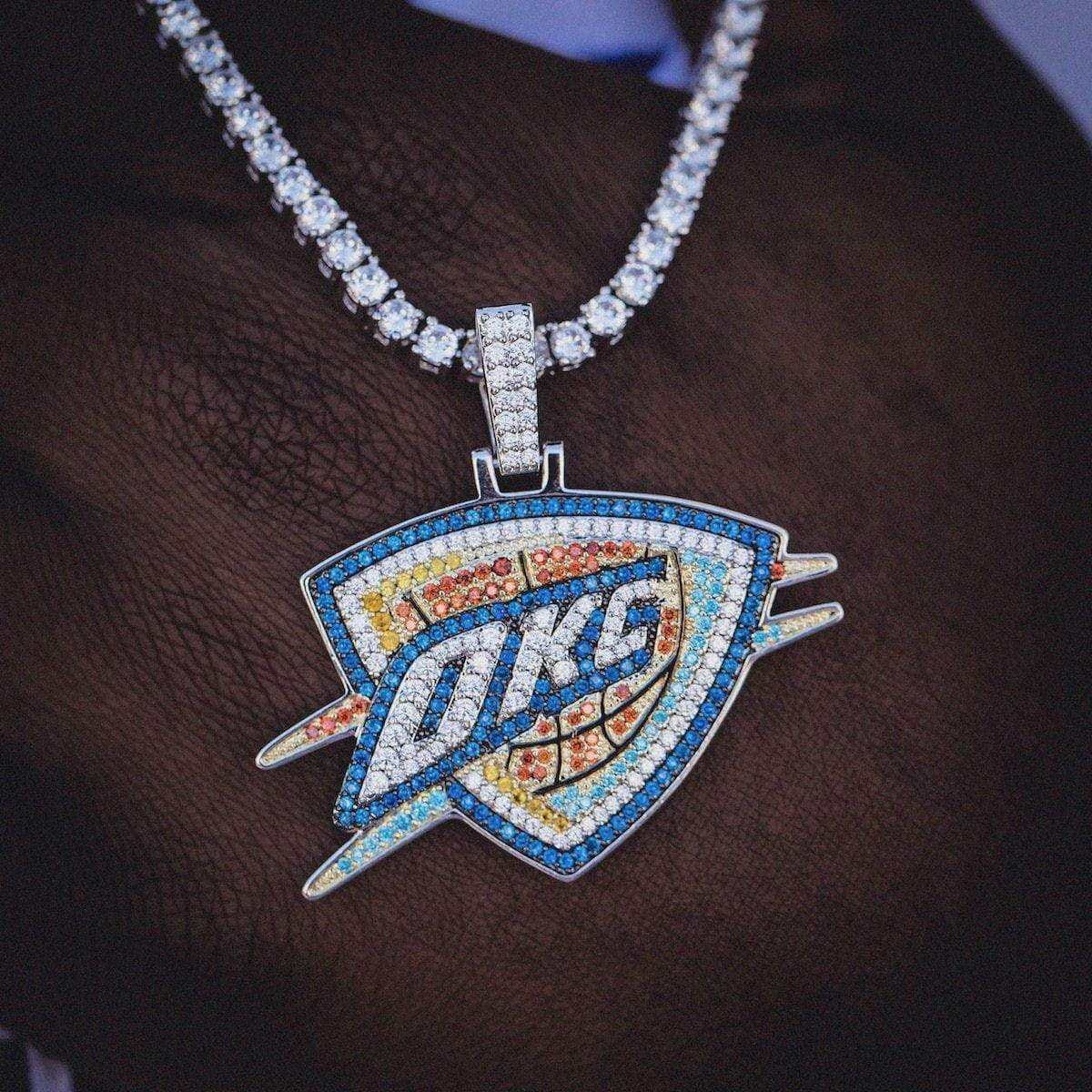 GLD Men Oklahoma City Thunder OKC Official NBA Logo Pendant