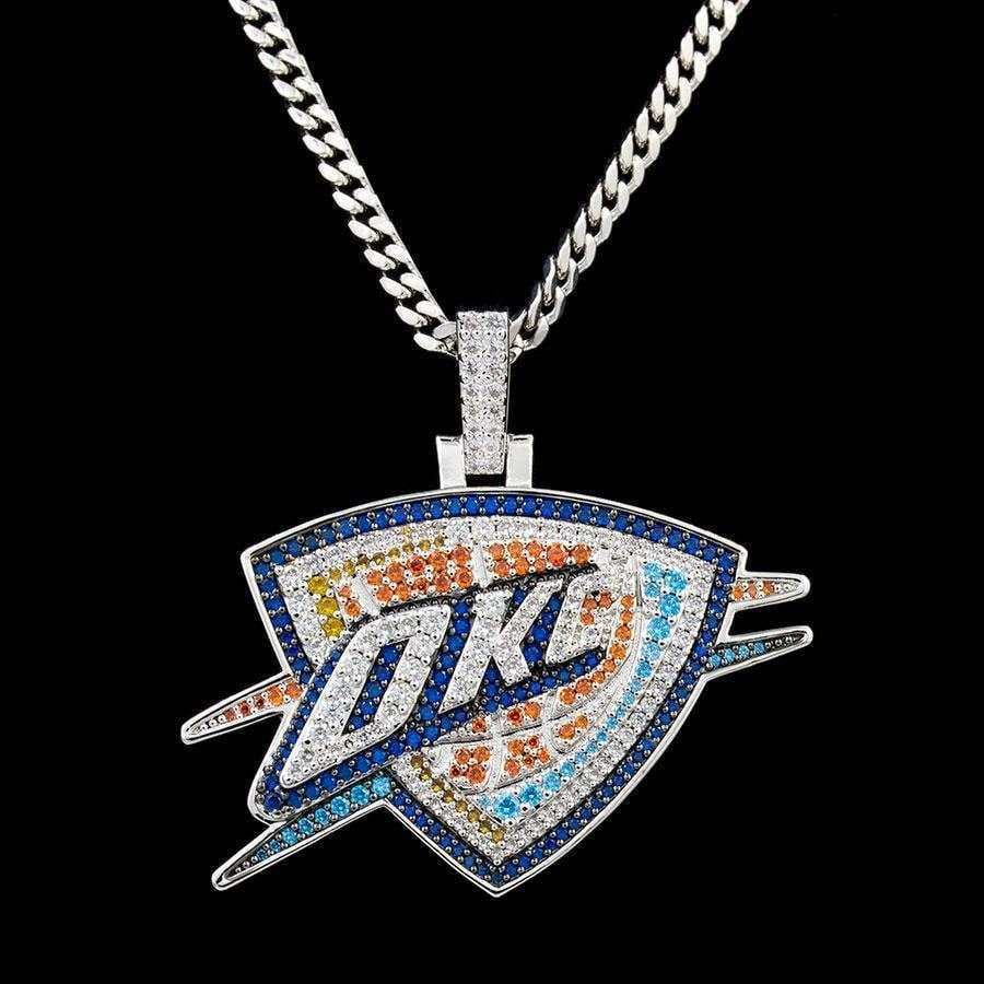 GLD Men Oklahoma City Thunder OKC Official NBA Logo Pendant