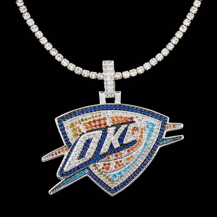 GLD Men Oklahoma City Thunder OKC Official NBA Logo Pendant