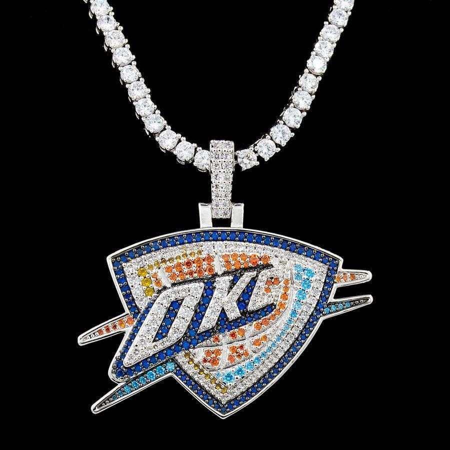 GLD Men Oklahoma City Thunder OKC Official NBA Logo Pendant