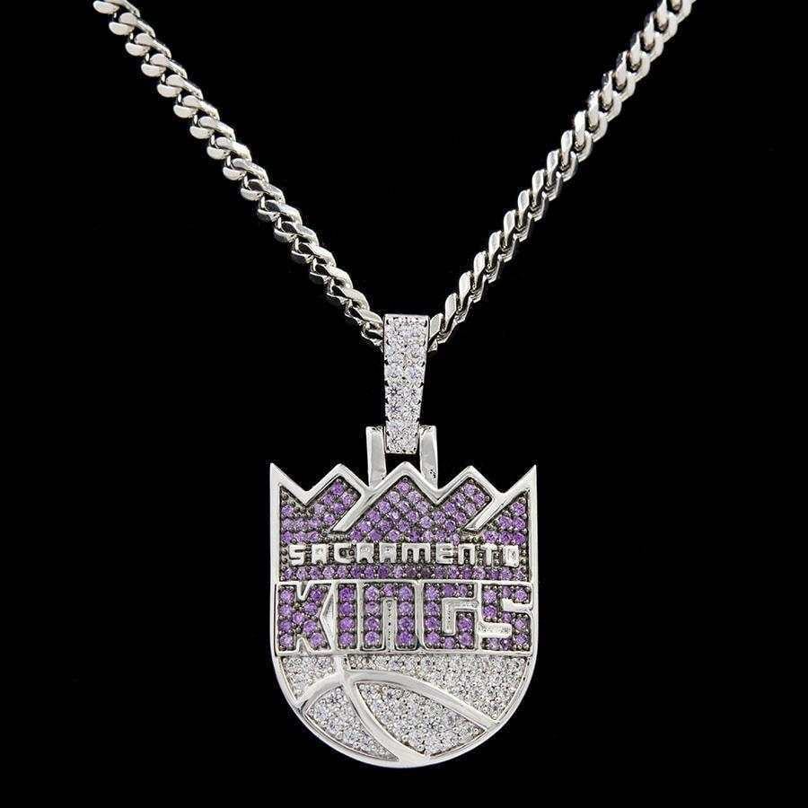 GLD Men Sacramento Kings Official NBA Logo Pendant