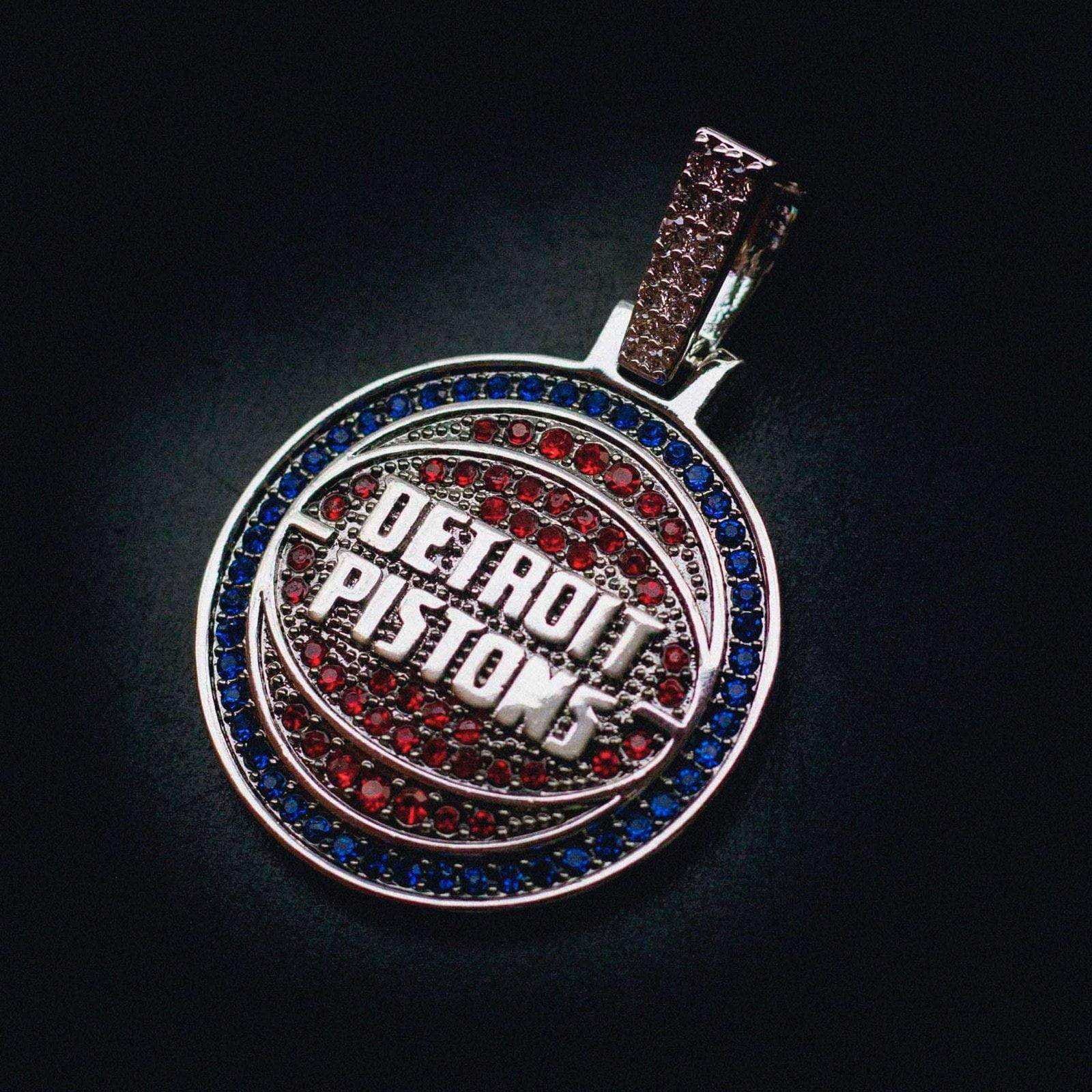 GLD Men Detroit Pistons Official NBA Logo Pendant