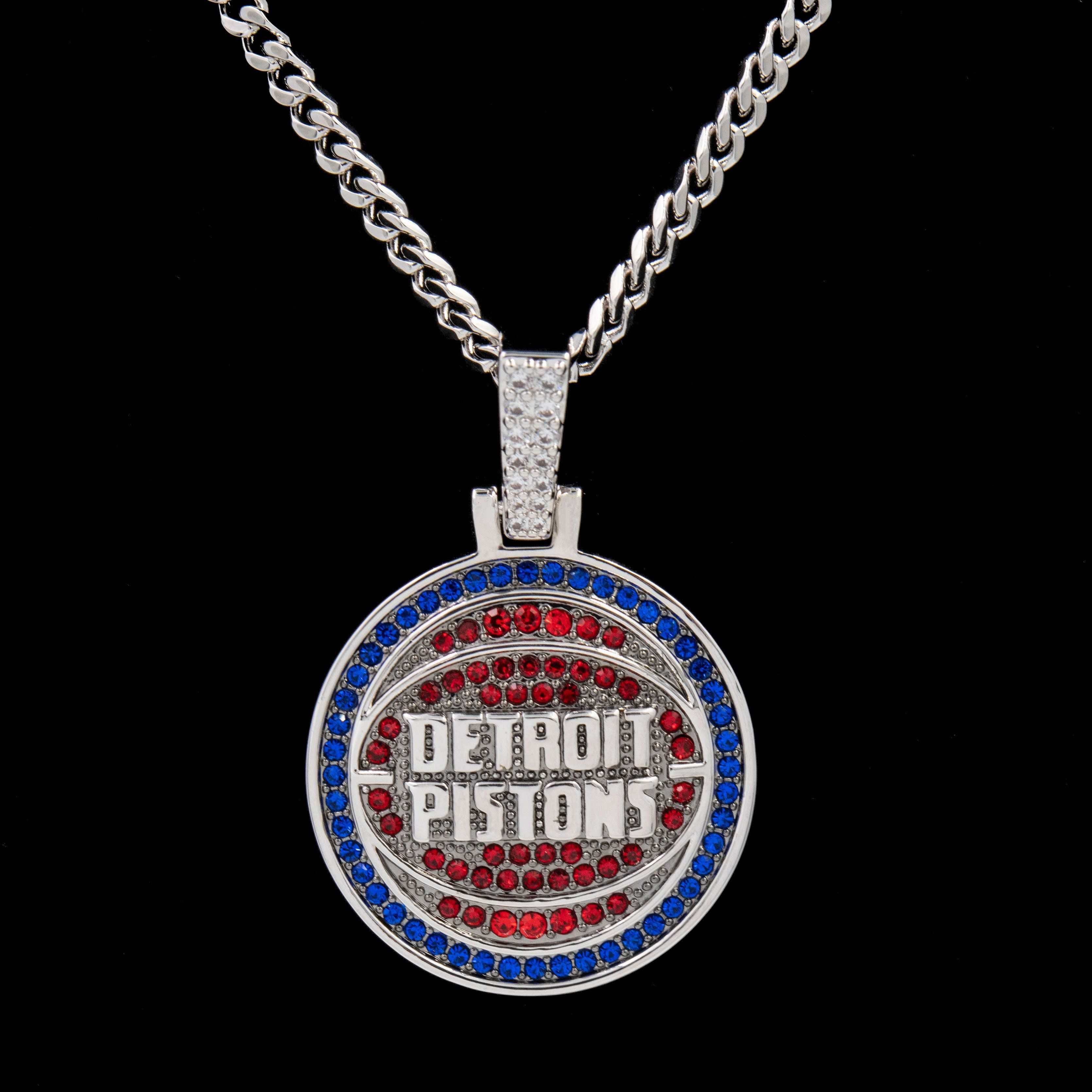 GLD Men Detroit Pistons Official NBA Logo Pendant