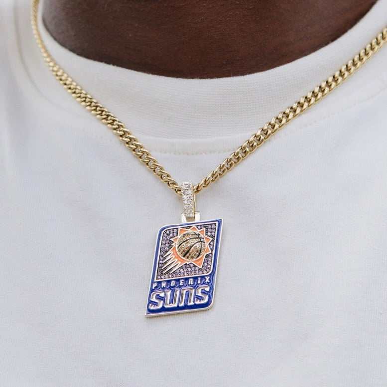 GLD Men Phoenix Suns Official NBA Logo Pendant