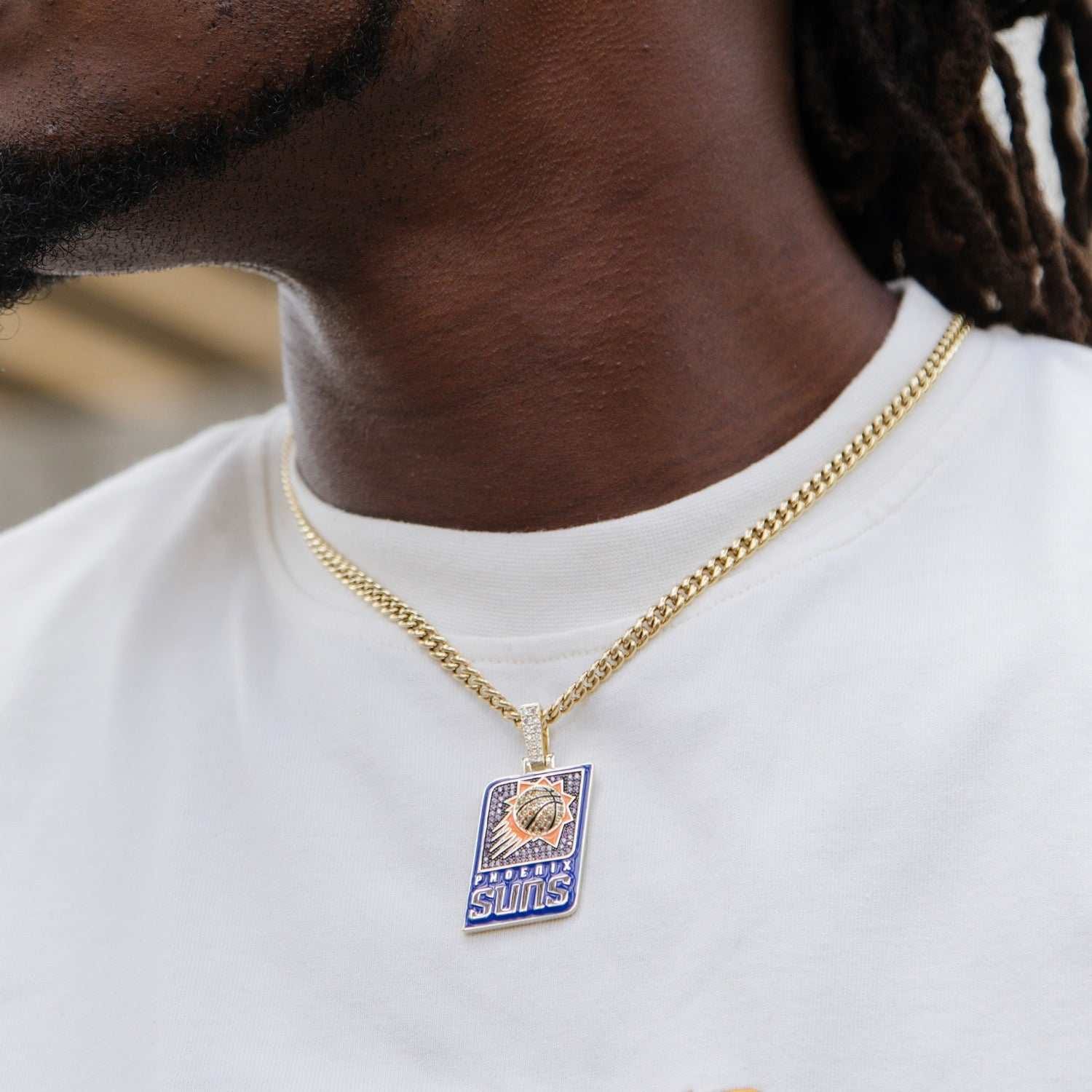 GLD Men Phoenix Suns Official NBA Logo Pendant