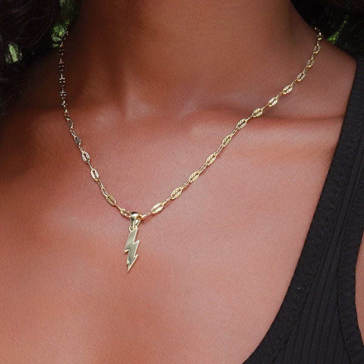 GLD Women Micro Lightning Bolt Pendant