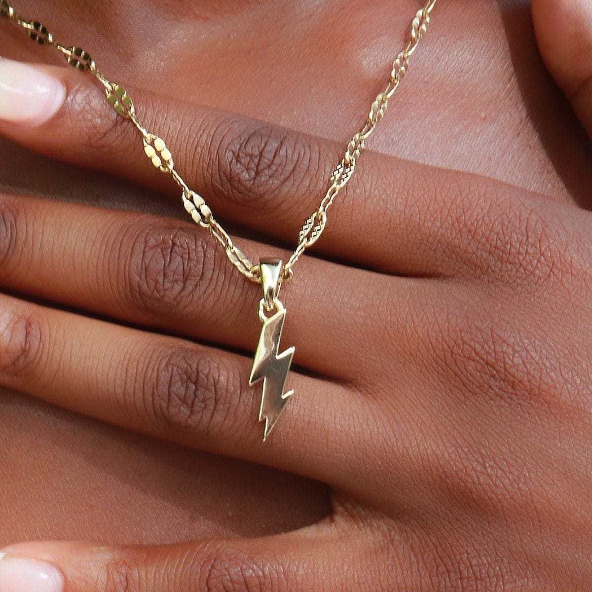 GLD Women Micro Lightning Bolt Pendant