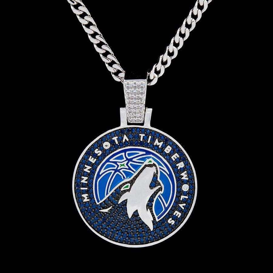 GLD Men Minnesota Timberwolves Official NBA Logo Pendant