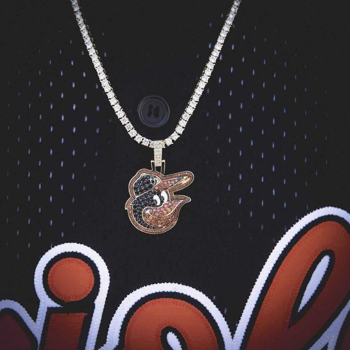 GLD Men Baltimore Orioles Official MLB Logo Pendant