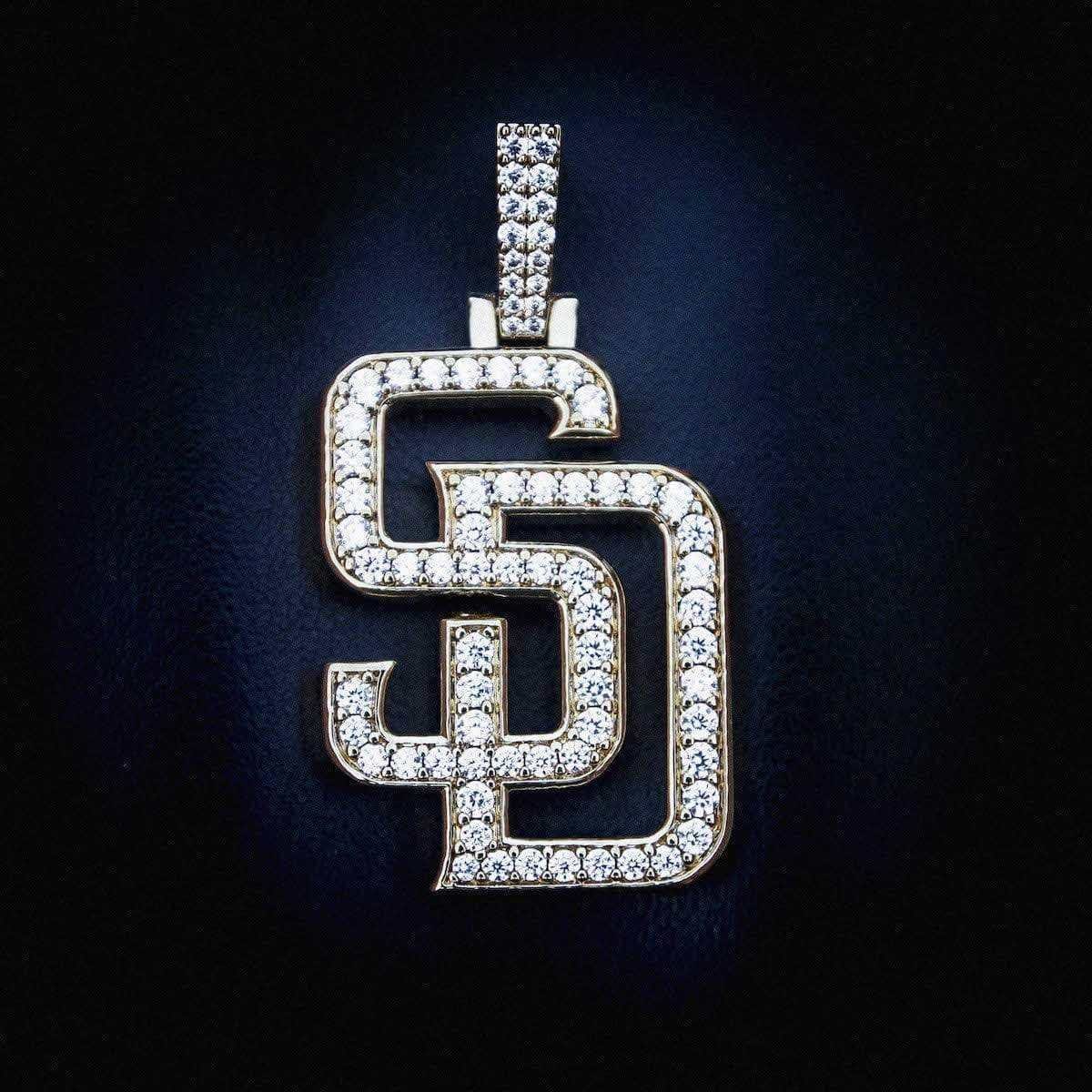 GLD Men San Diego Padres Official MLB Logo Pendant