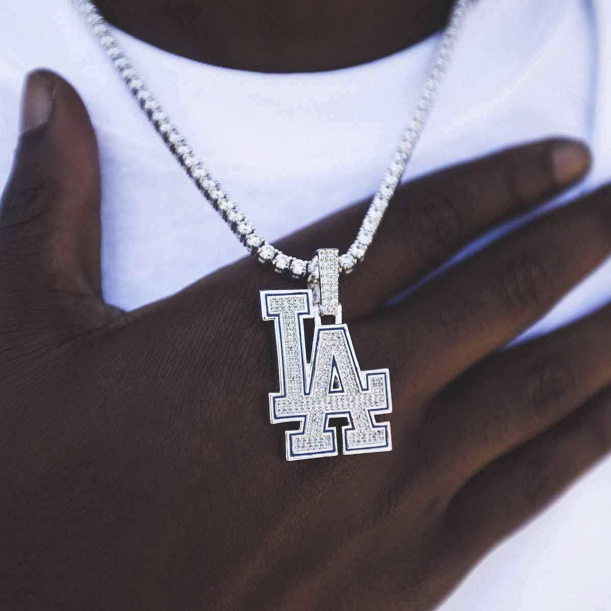 GLD Men Los Angeles Dodgers Official MLB Logo Pendant