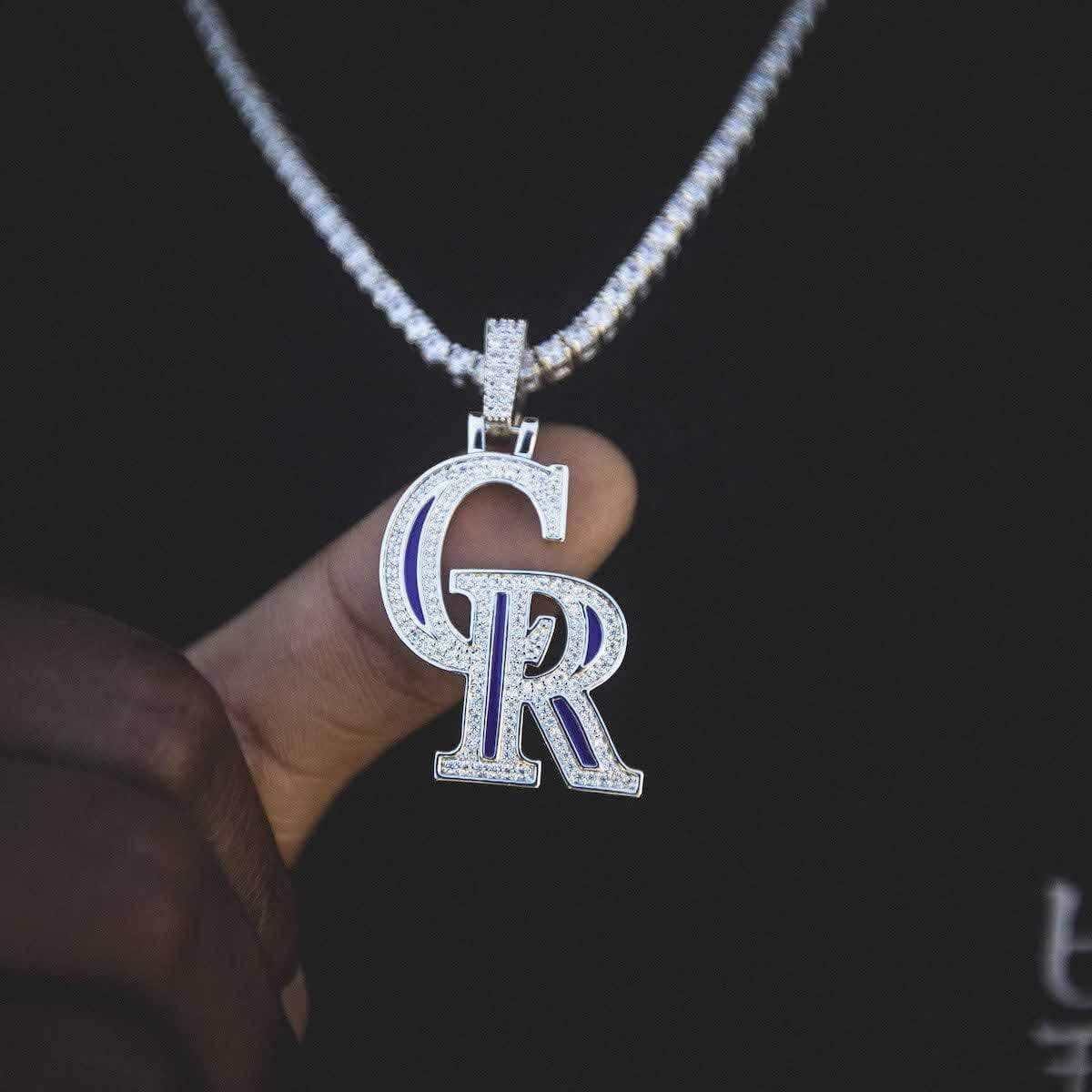 GLD Men Colorado Rockies Official MLB Logo Pendant