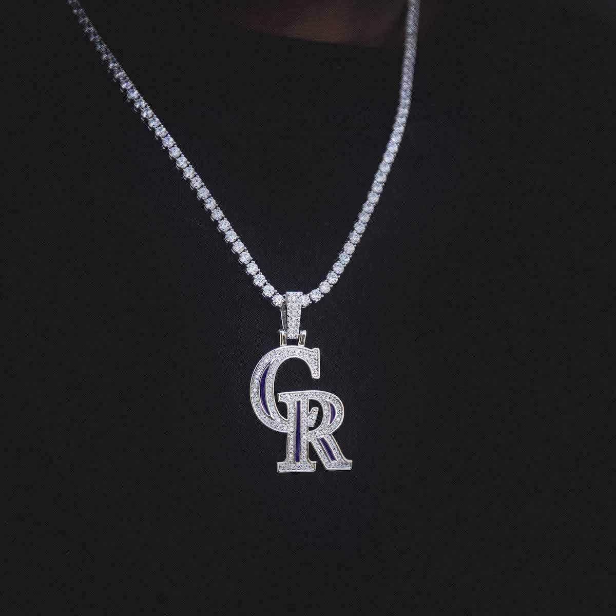 GLD Men Colorado Rockies Official MLB Logo Pendant