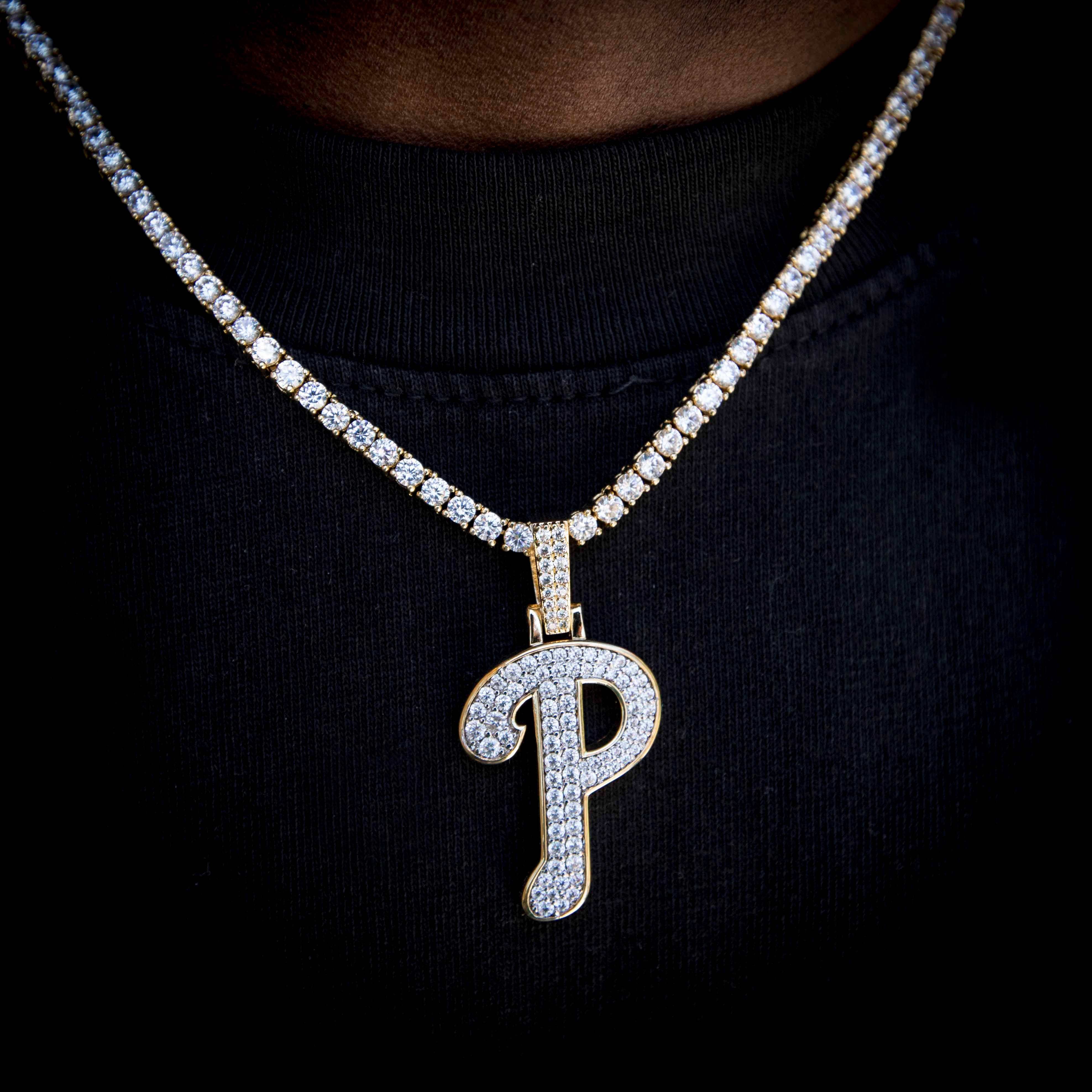 GLD Men Philadelphia Phillies Official MLB Logo Pendant