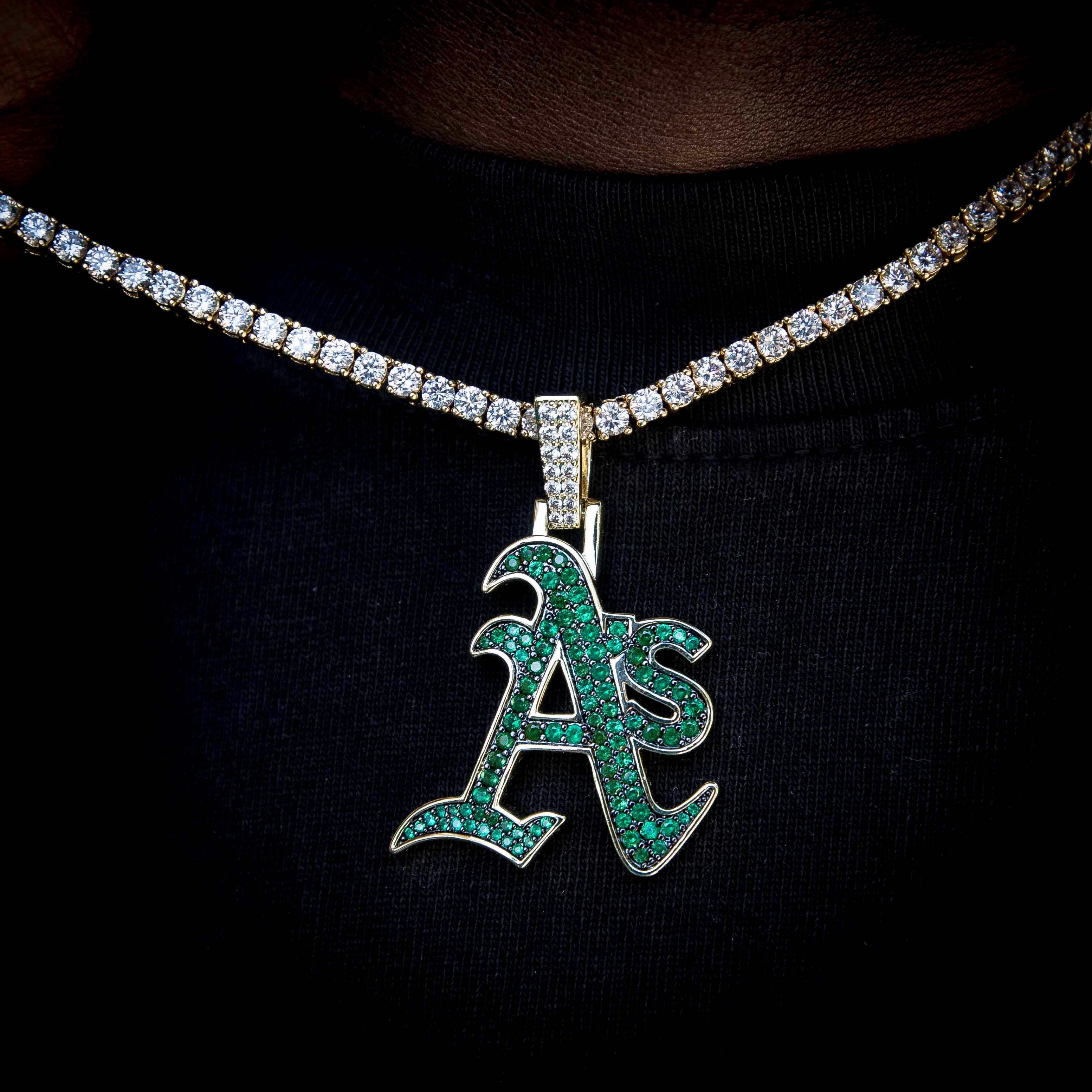 GLD Men Oakland Athletics Official MLB Logo Pendant