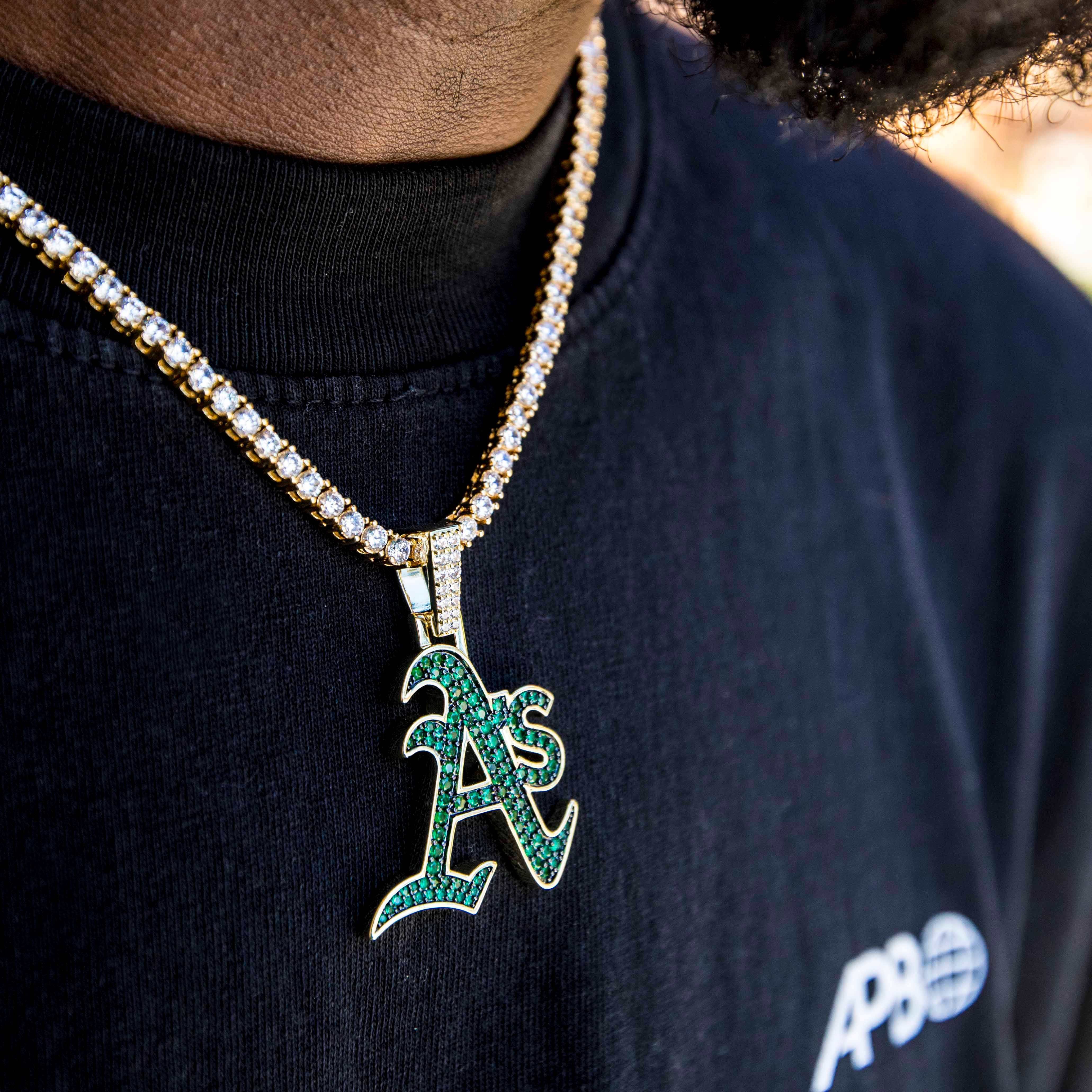 GLD Men Oakland Athletics Official MLB Logo Pendant