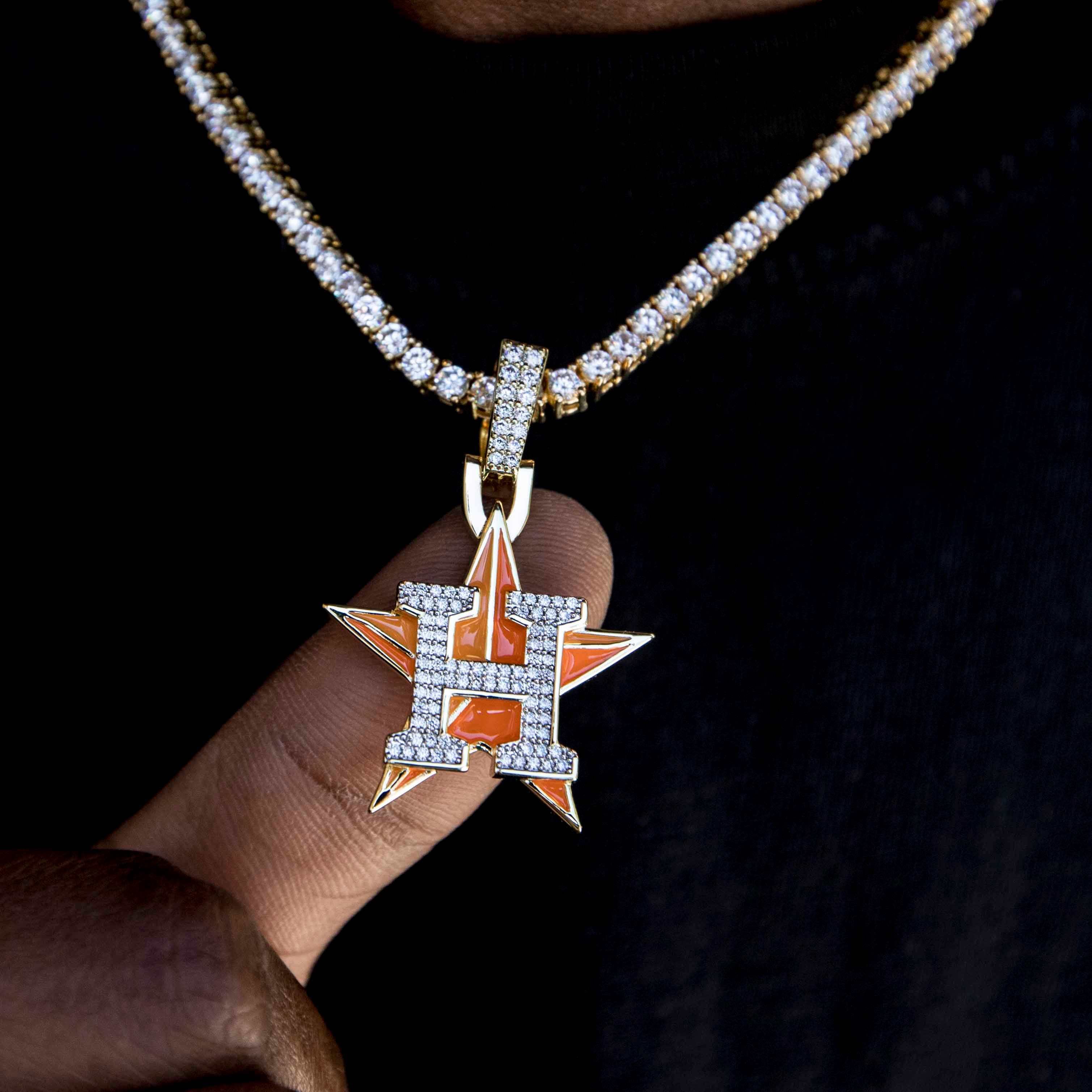 GLD Men Houston Astros Official MLB Logo Pendant