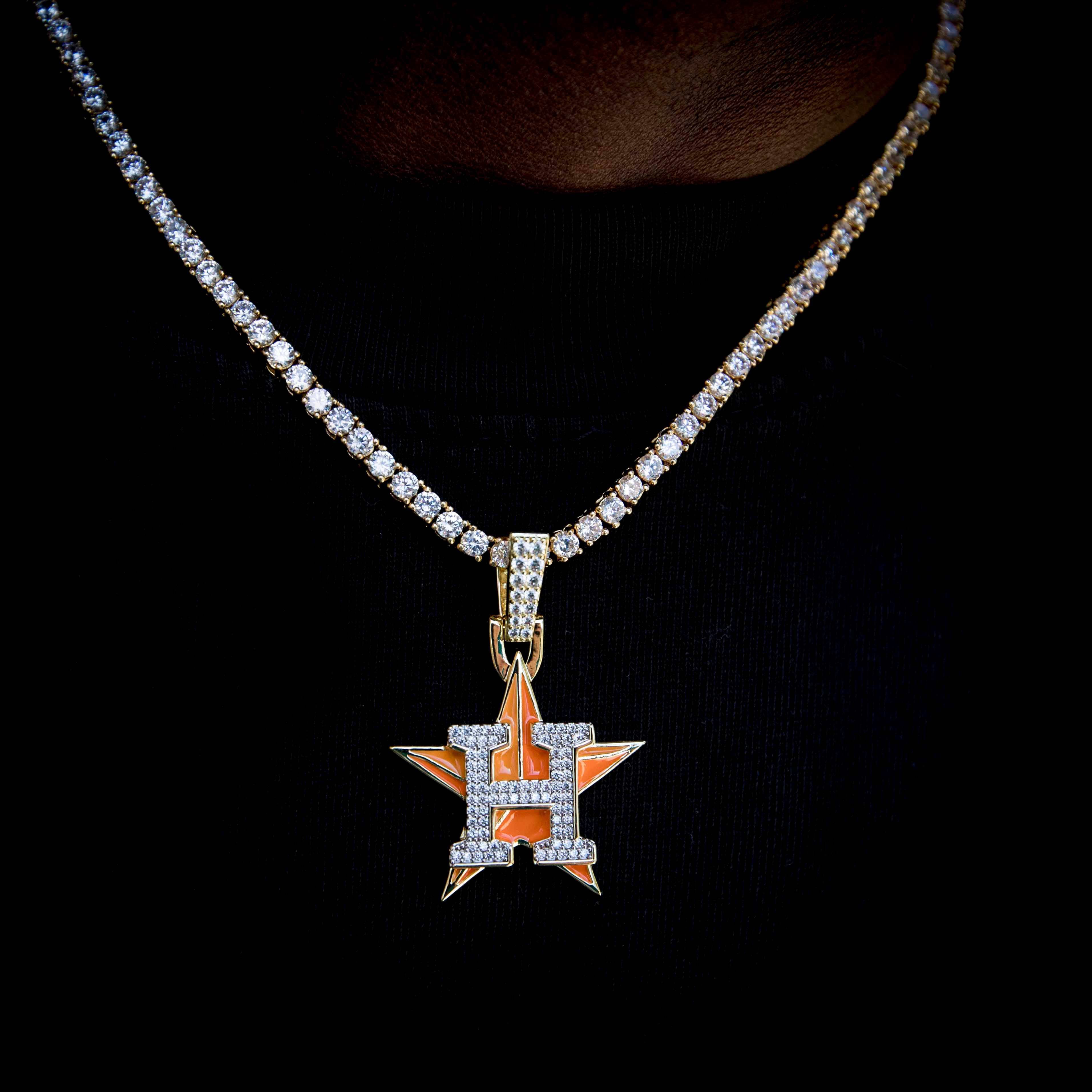 GLD Men Houston Astros Official MLB Logo Pendant