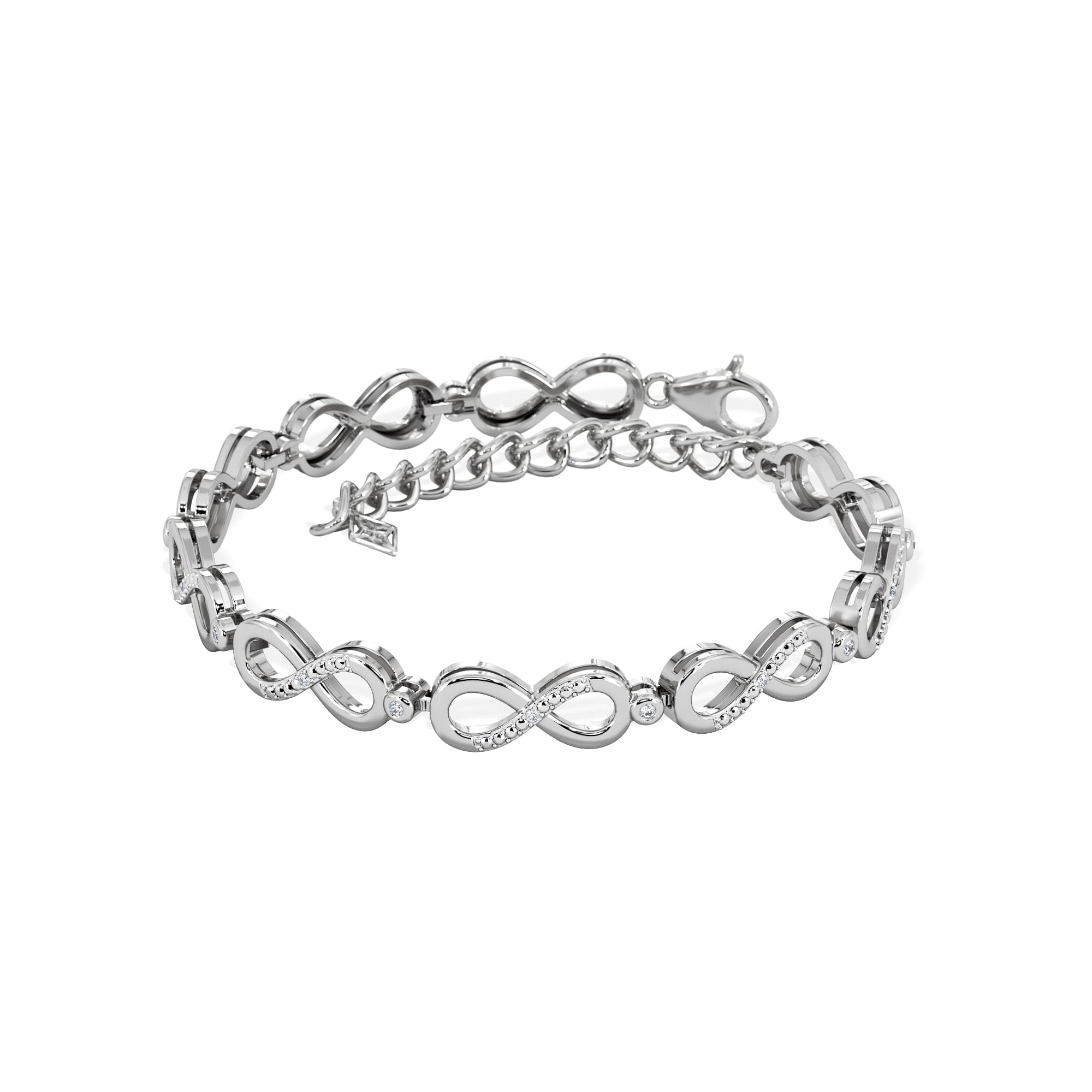 Infinity Love 0.05ct Lab Diamond Link Bracelet in Sterling Silver
