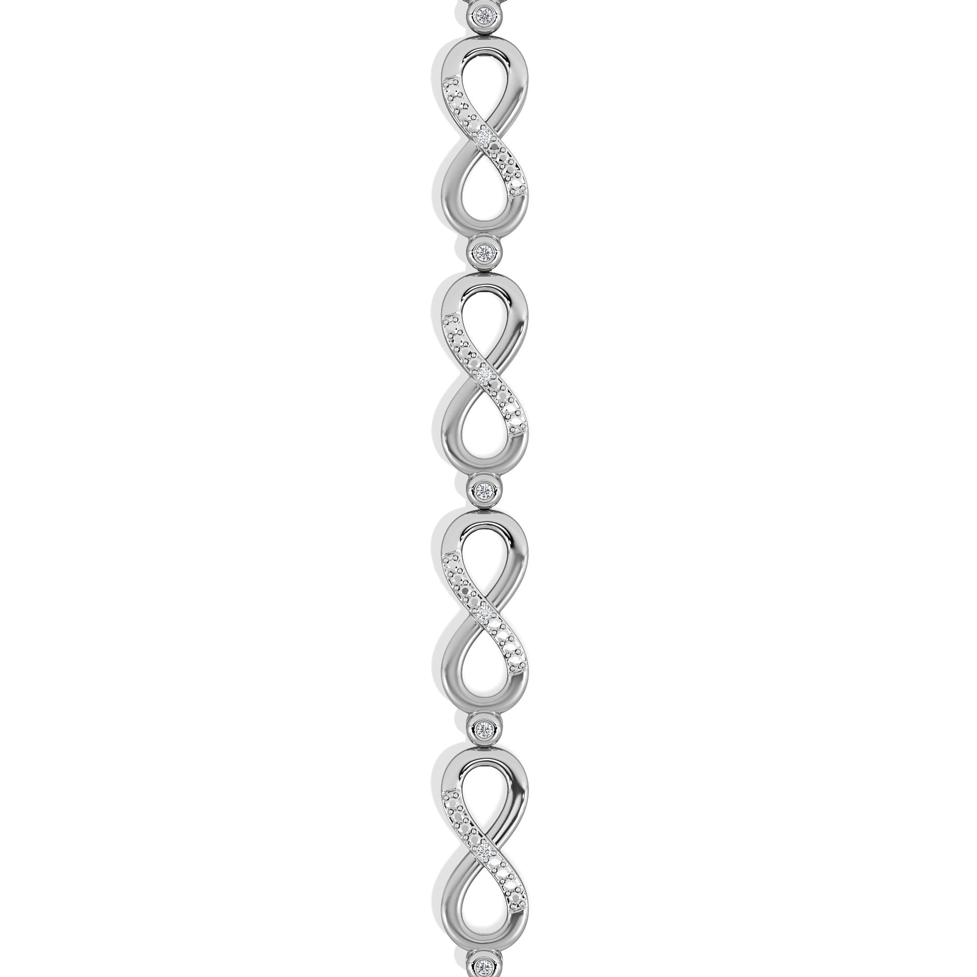 Infinity Love 0.05ct Lab Diamond Link Bracelet in Sterling Silver