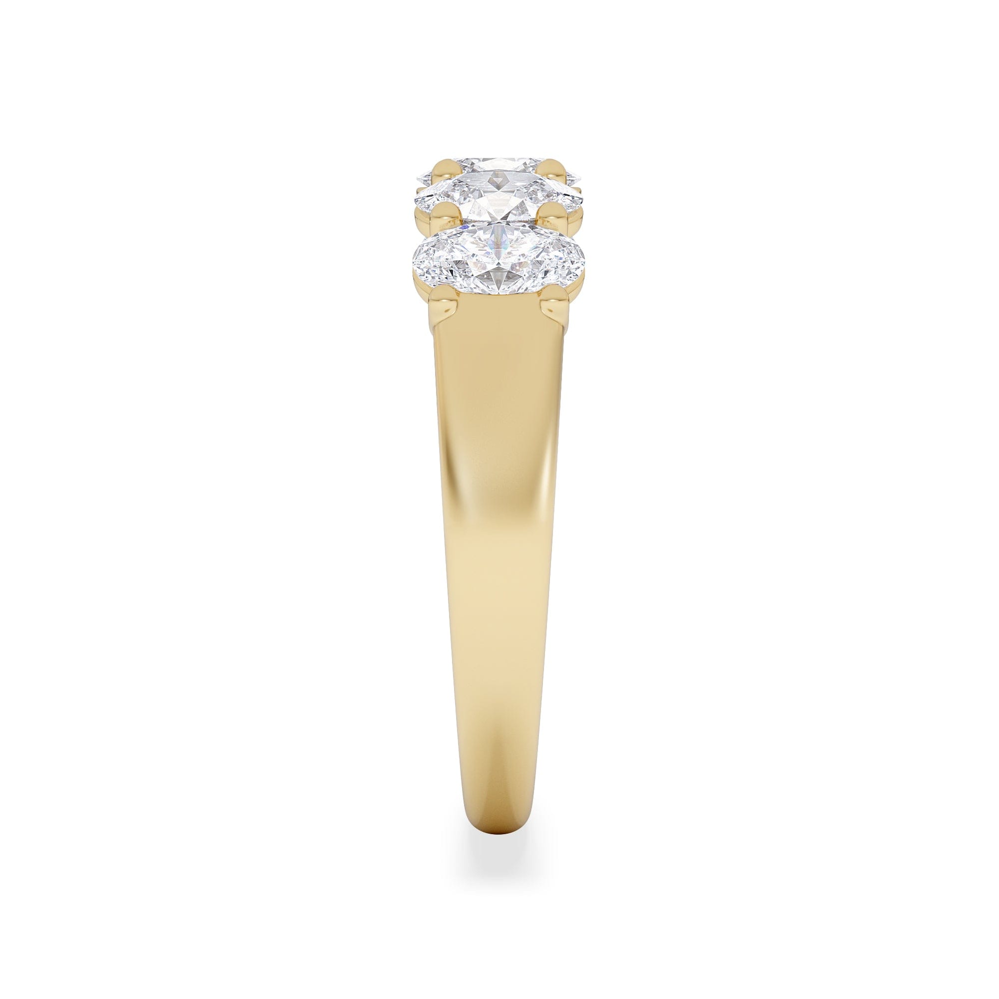Diamond Unity 1.00ct Oval Cut Lab Diamond 5 Stone Ring in 18K Yellow Gold