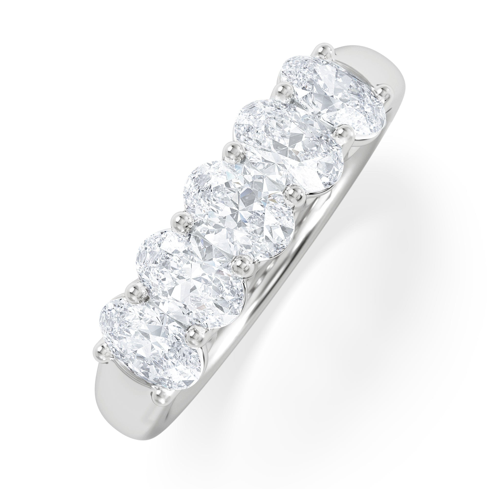 Diamond Unity 1.00ct Oval Cut Lab Diamond 5 Stone Ring in Platinum