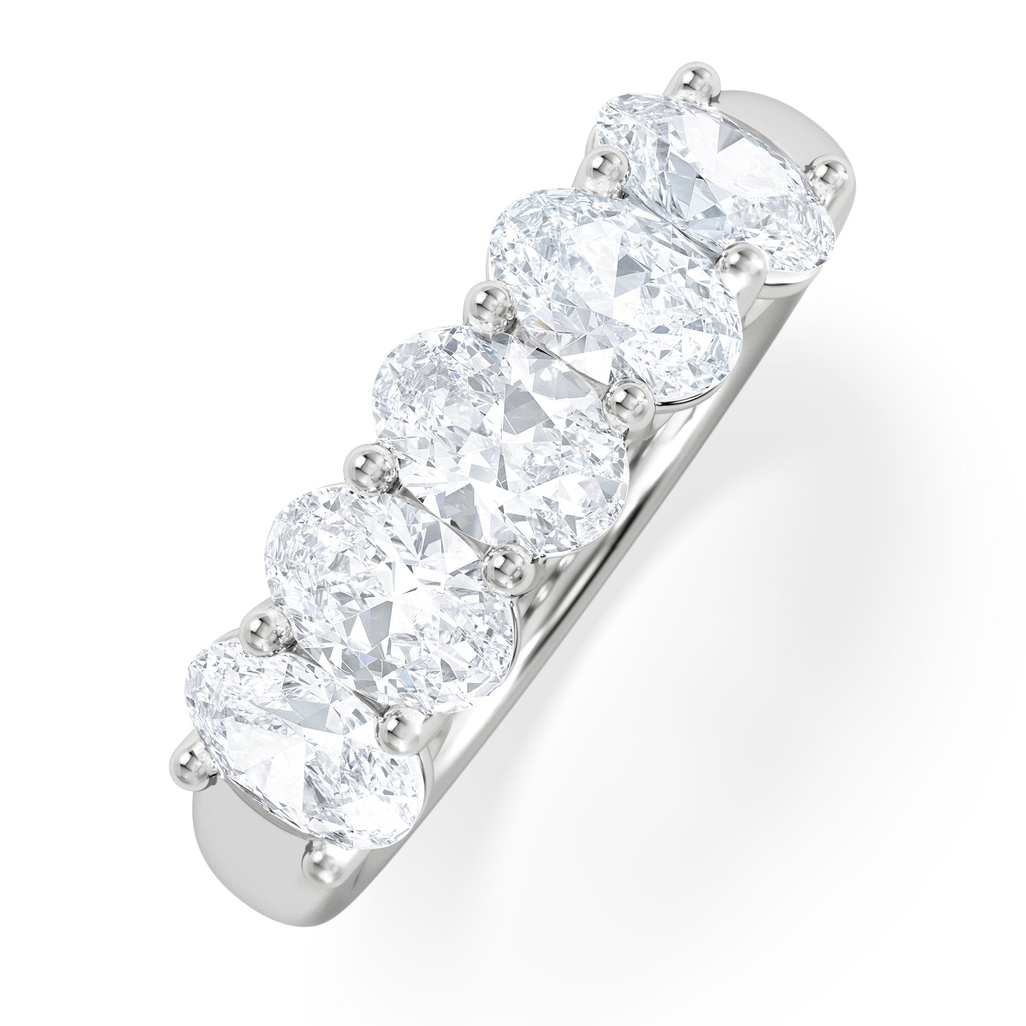 Diamond Unity 2.00ct Oval Cut Lab Diamond 5 Stone Ring in Platinum