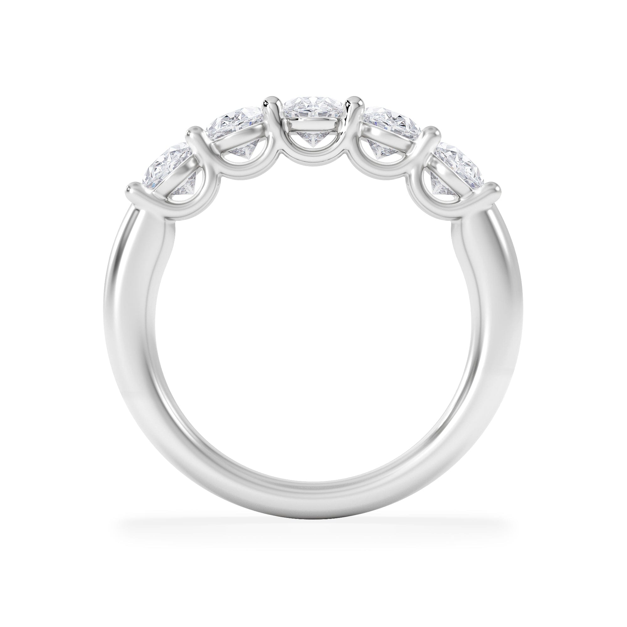 Diamond Unity 2.00ct Oval Cut Lab Diamond 5 Stone Ring in Platinum