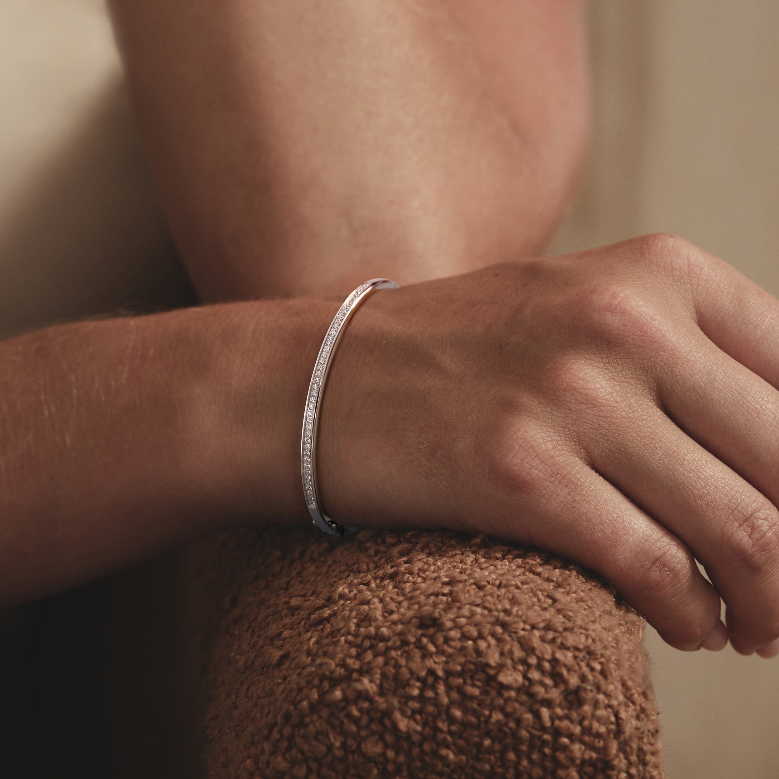 Heritage 0.50ct Round Cut Lab Diamond Bangle in Sterling Silver