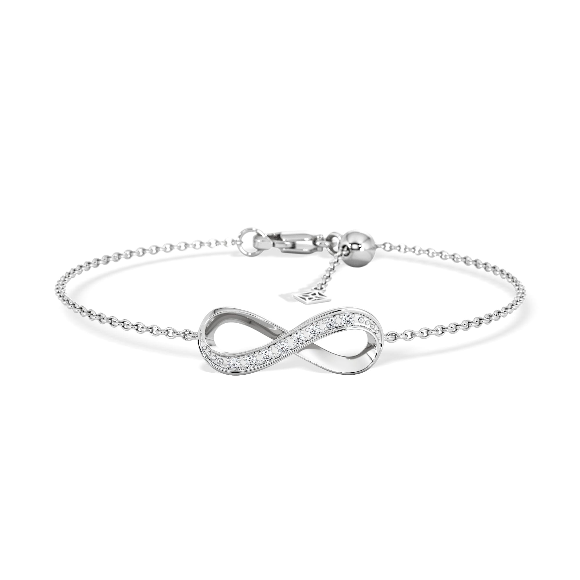 Infinity Love 0.08ct Lab Diamond Chain Bracelet in Sterling Silver