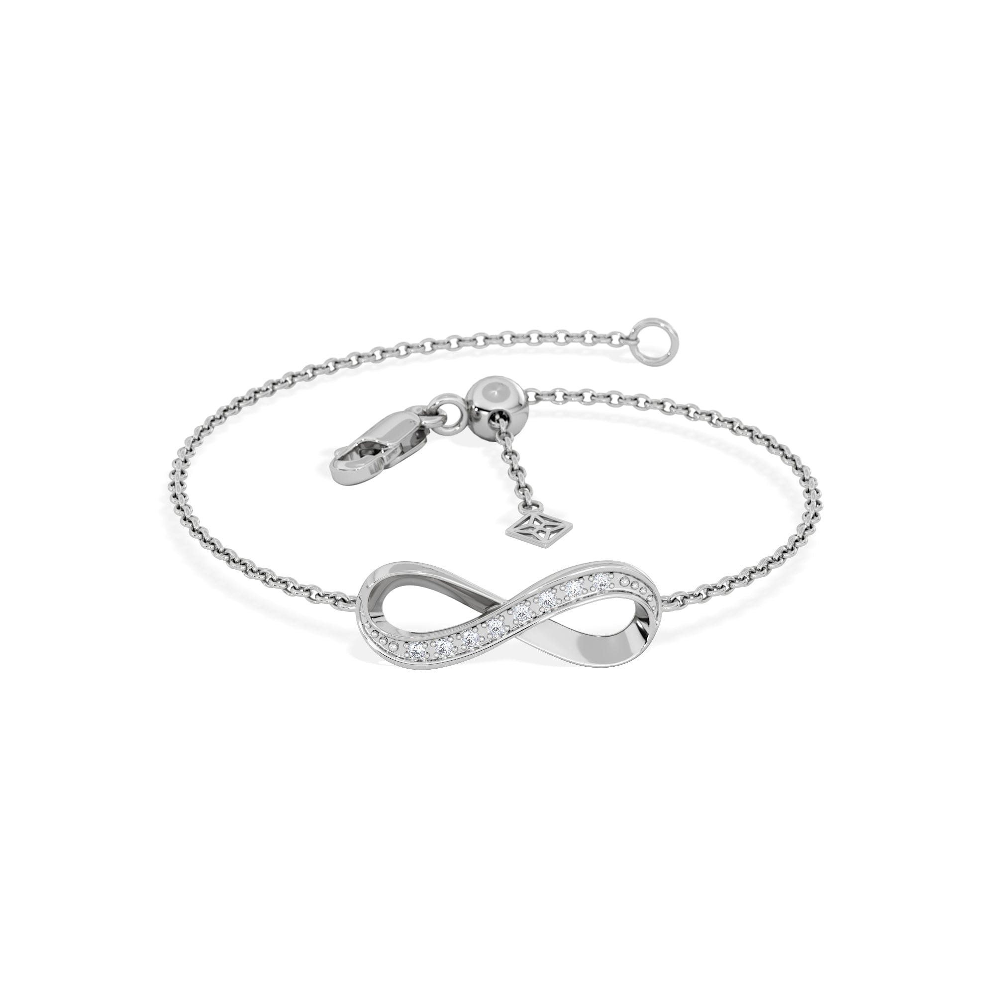 Infinity Love 0.08ct Lab Diamond Chain Bracelet in Sterling Silver