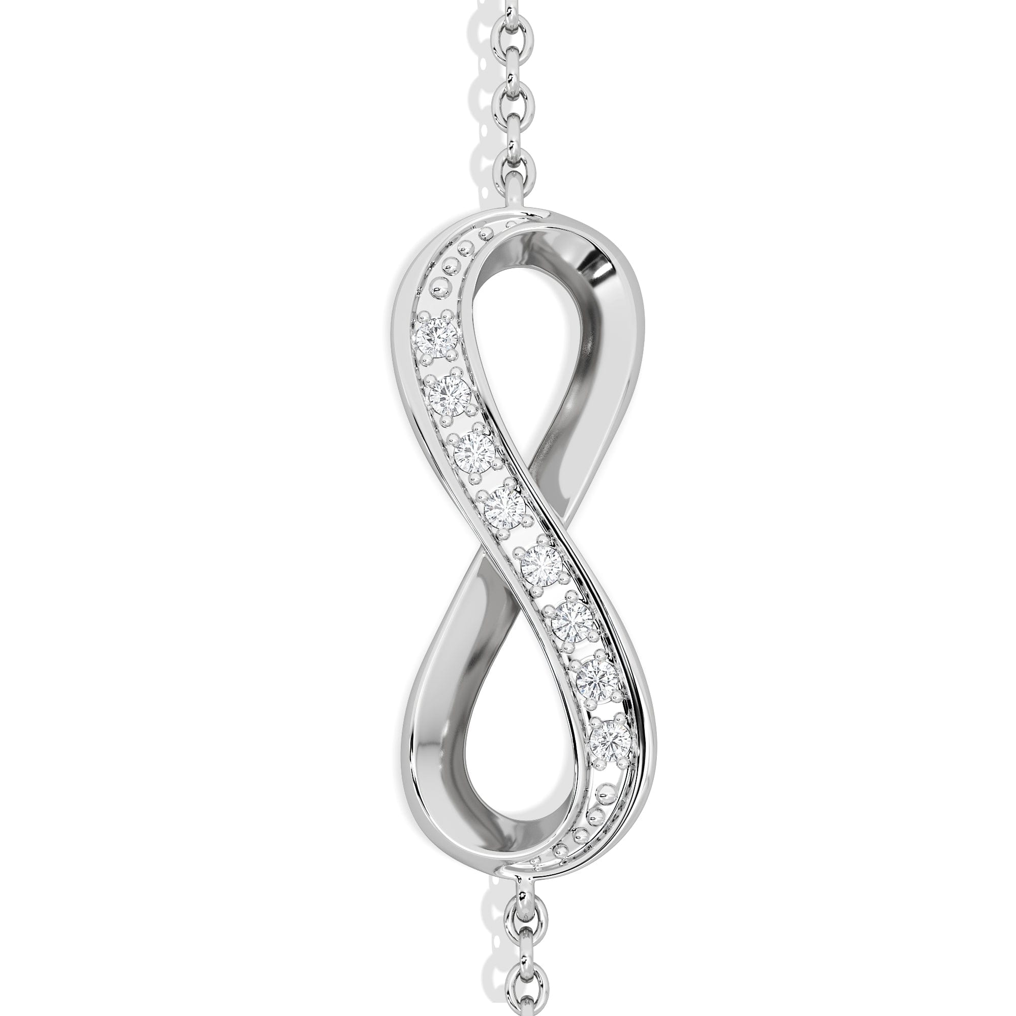 Infinity Love 0.08ct Lab Diamond Chain Bracelet in Sterling Silver