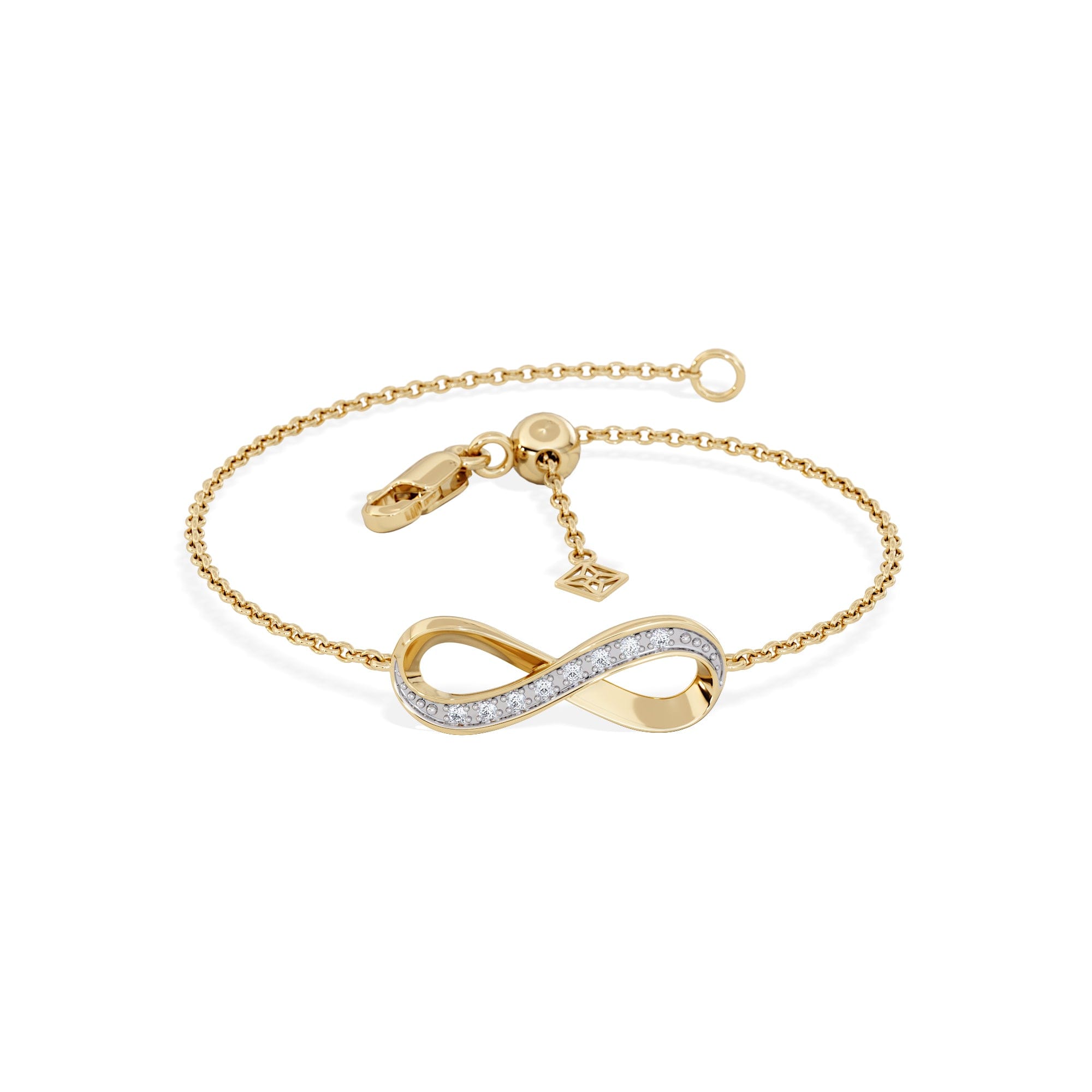 Infinity Love 0.08ct Lab Diamond Chain Bracelet in 18K Gold Vermeil