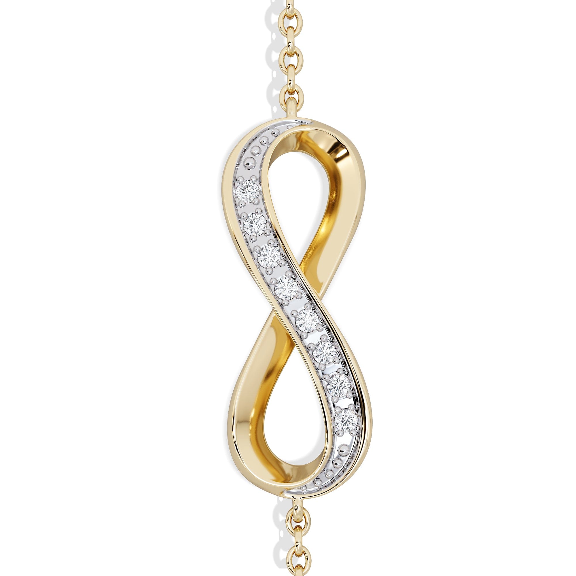 Infinity Love 0.08ct Lab Diamond Chain Bracelet in 18K Gold Vermeil