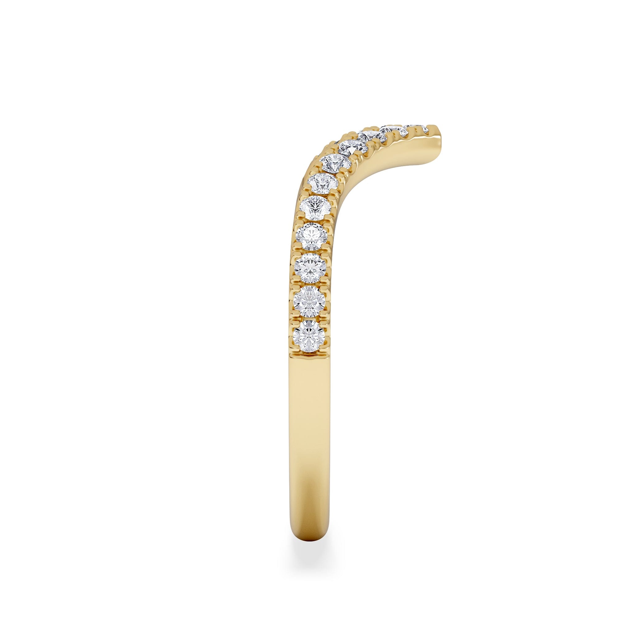WISHBONE Vela 0.35ct Round Cut Lab Diamond Wishbone Wedding Ring in 18K Yellow Gold